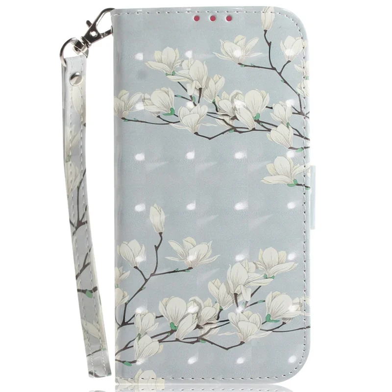 For Honor X9b 5G / Magic6 Lite 5G / X50 5G Case 3D Pattern Print Scratch-proof Phone Wallet Cover - Magnolia