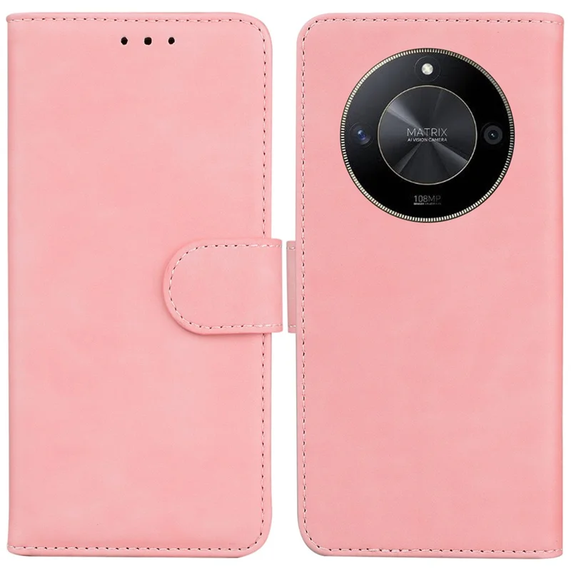 For Honor X9b 5G / Magic6 Lite 5G / X50 5G Case PU Leather+TPU Anti-drop Solid Color Phone Cover - Pink