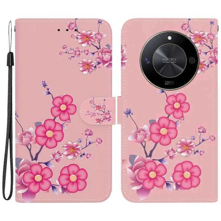 For Honor X9b 5G / Magic6 Lite 5G Custodia Portafoglio in Pelle con Stampa - Sakura