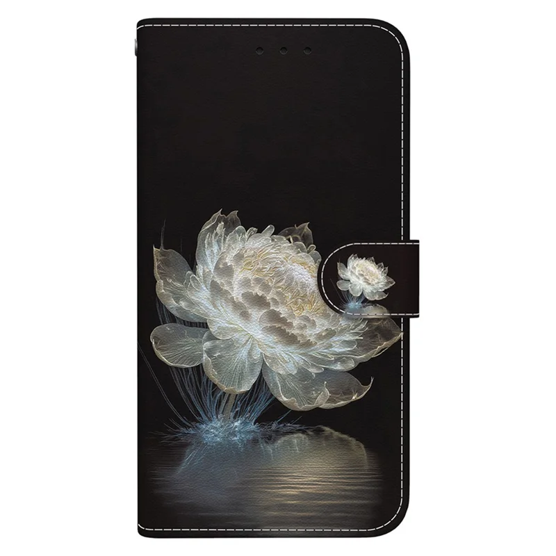 For Honor X9b 5G / Magic6 Lite 5G Wallet Case Leather Cover Pattern Printing - Crystal Peony