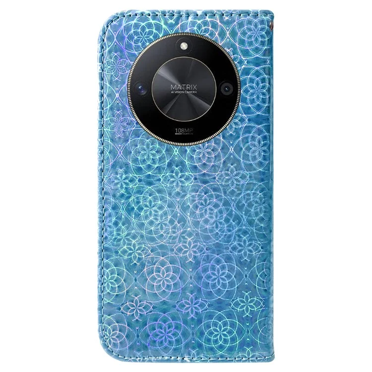 For Honor X9b 5G / Magic6 Lite 5G / X50 5G Wallet Case Dazzling Flower Scratch-proof Phone Cover - Blue