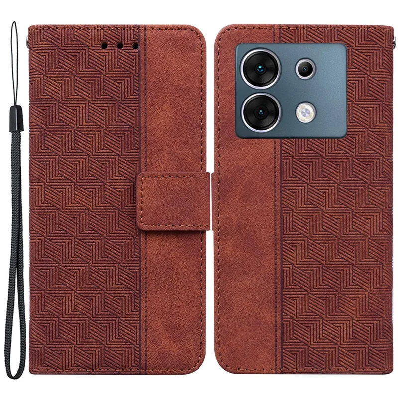 For Infinix Zero 30 5G Wallet Cover Imprinted Anti-Scratch PU Leather Flip Phone Case - Brown