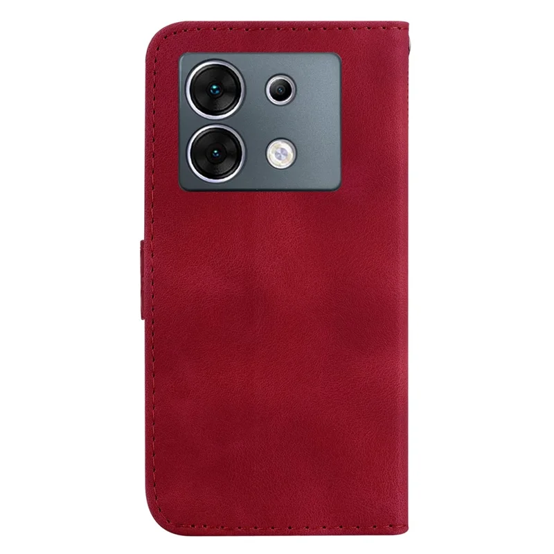 For Infinix Zero 30 5G Case PU Leather 7-Shape Imprinted Cell Phone Stand Cover - Red