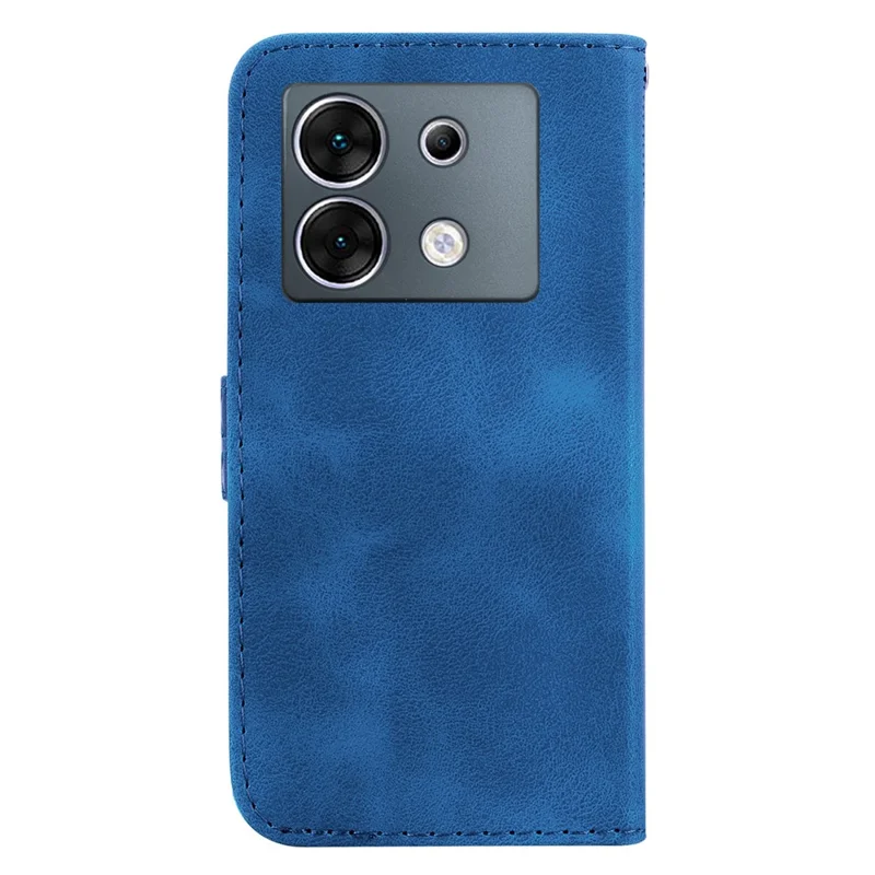 For Infinix Zero 30 5G Case PU Leather 7-Shape Imprinted Cell Phone Stand Cover - Dark Blue