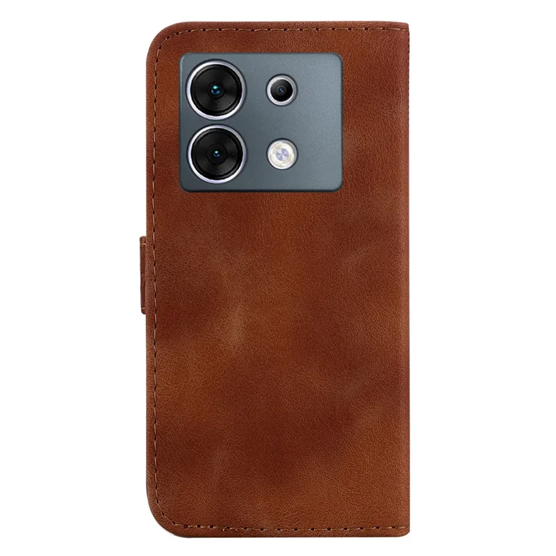 For Infinix Zero 30 5G Case PU Leather 7-Shape Imprinted Cell Phone Stand Cover - Brown