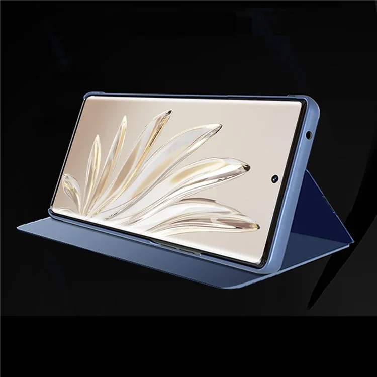 Para Honor X7b 4G / 90 Capa de telefone flip de couro PU inteligente Visualização da janela Protetor - Azul 