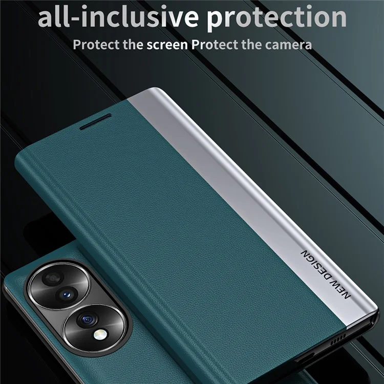 For Honor X7b 4G / 90 Smart Case Resistente agli urti Custodia in pelle PU placcata - Verde