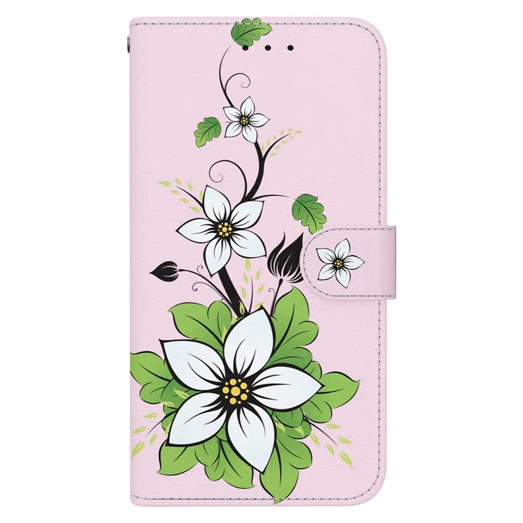 For Honor X7b 4G / 90 Smart / Play 50 Plus 5G Phone Case with Strap PU Leather Cover - Lily