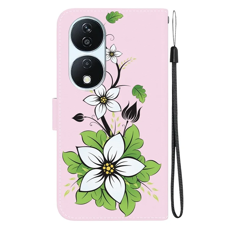 For Honor X7b 4G / 90 Smart / Play 50 Plus 5G Custodia per telefono con cinghia in pelle PU - Lily
