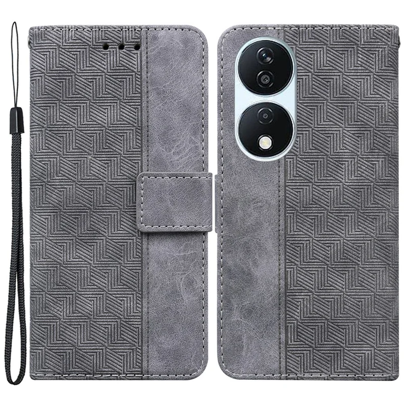 For Honor X7b 4G / 90 Smart / Play 50 Plus 5G Cell Phone Case Drop Resistant Leather Wallet Stand Cover - Grey