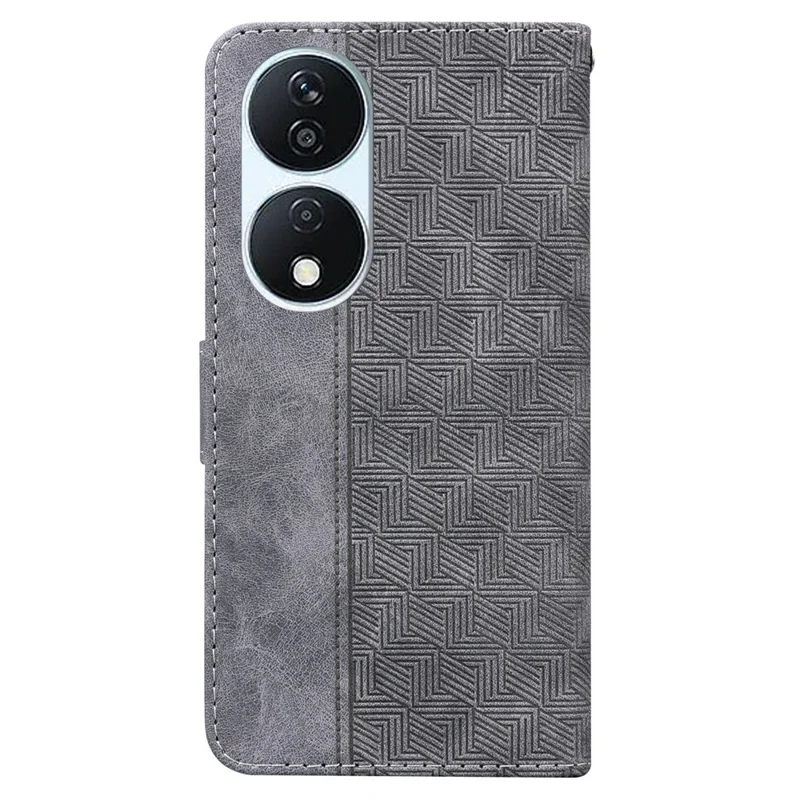 For Honor X7b 4G / 90 Smart / Play 50 Plus 5G Cell Phone Case Drop Resistant Leather Wallet Stand Cover - Grey
