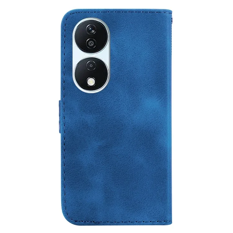 For Honor X7b 4G / 90 Smart / Play 50 Plus 5G Phone Case 7-Shape Imprinted Wallet Stand Leather Cover - Dark Blue