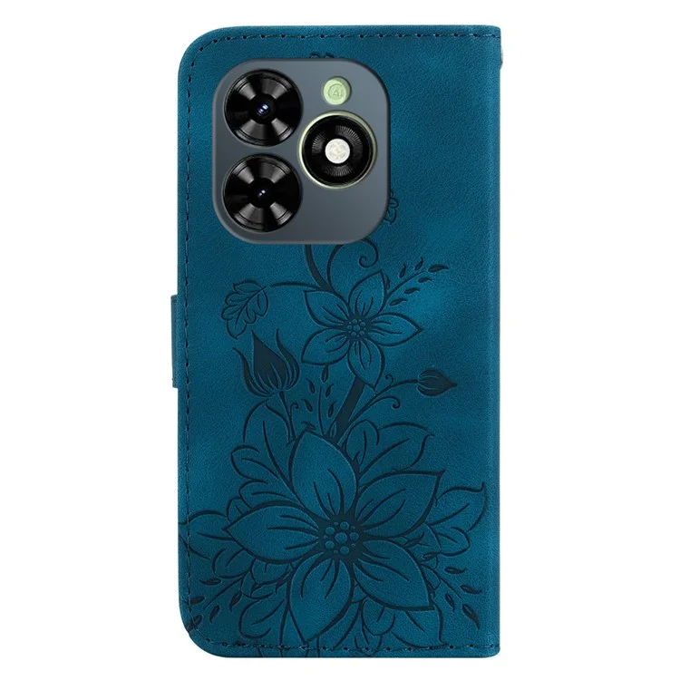 For TECNO Spark Go 2024 4G / Spark 20 / Spark 20C / Pop 8 Case Wallet Cell Phone Stand Cover - Dark Blue