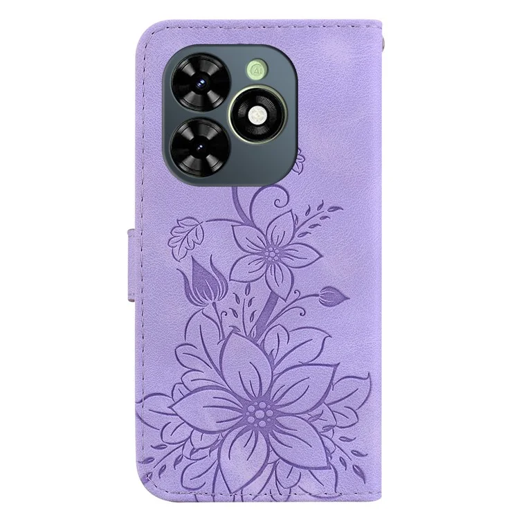For TECNO Spark Go 2024 4G / Spark 20 / Spark 20C / Pop 8 Case Wallet Cell Phone Stand Cover - Purple