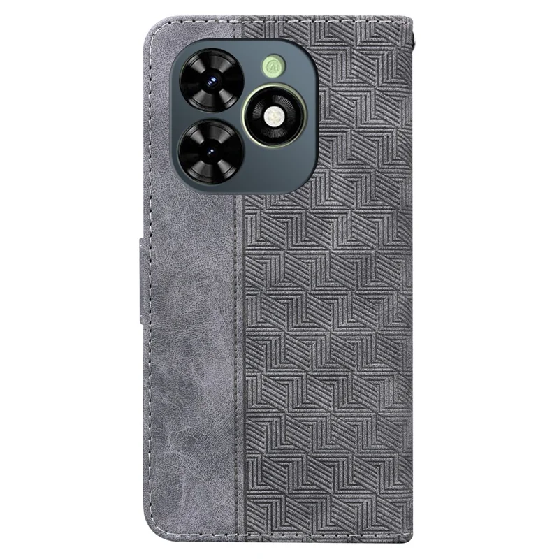 For TECNO Spark Go 2024 4G / Spark 20 / Spark 20C / Pop 8 Cell Phone Case Anti-Drop Leather Wallet Cover - Grey
