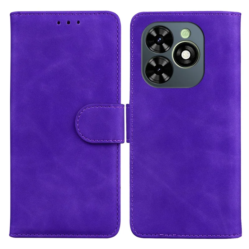 For TECNO Spark Go 2024 4G / Spark 20 / Spark 20C / Pop 8 Phone Cover Solid Color Shockproof Leather Case - Purple