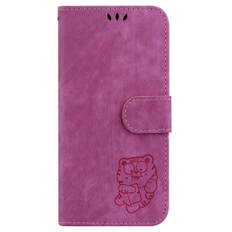 For TECNO Spark Go 2024 4G / Spark 20 / Spark 20C / Pop 8 Cell Phone Case Tiger Imprinted Leather Cover - Rose