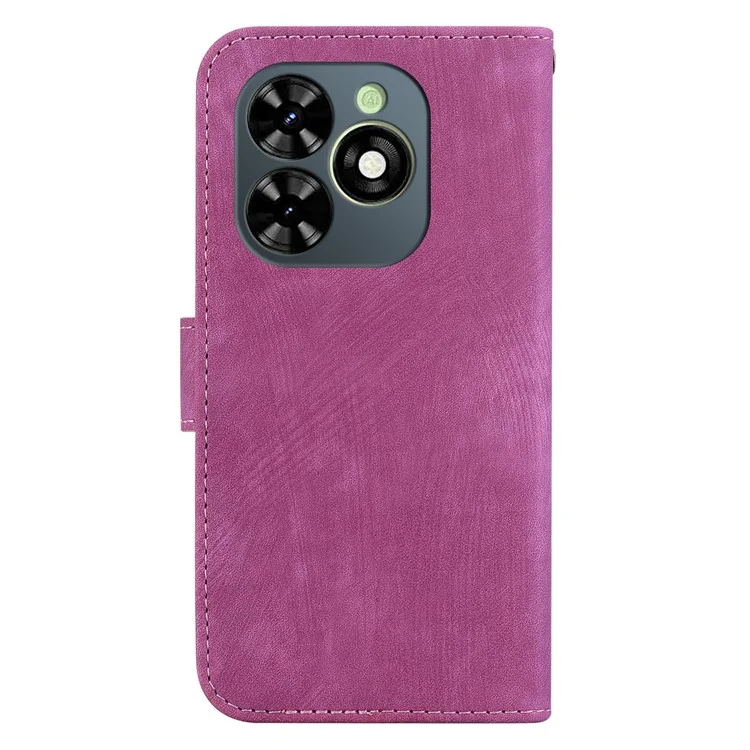 For TECNO Spark Go 2024 4G / Spark 20 / Spark 20C / Pop 8 Cell Phone Case Tiger Imprinted Leather Cover - Rose
