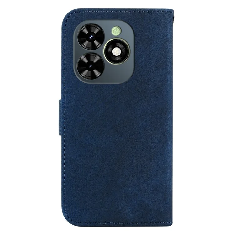 For TECNO Spark Go 2024 4G / Spark 20 / Spark 20C / Pop 8 Cell Phone Case Tiger Imprinted Leather Cover - Dark Blue