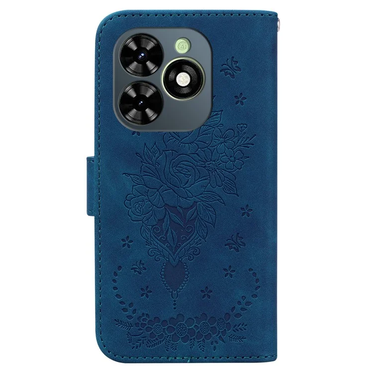 Para Infinix Smart 8 4G / Smart 8 HD 4G / Hot 40i Funda de teléfono celular Estuche de billetera de cuero sintético con soporte - Azul