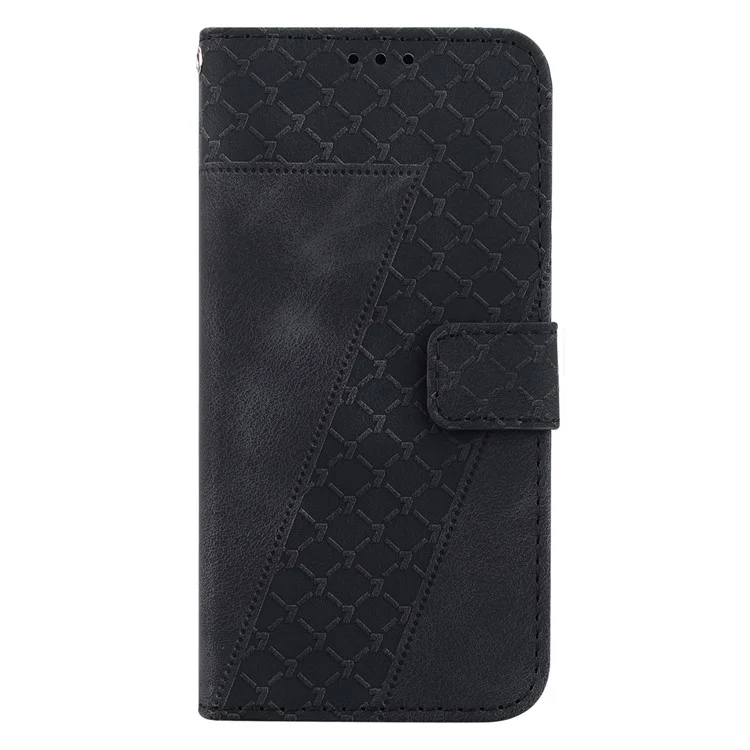 Funda para teléfono Infinix Smart 8 4G / Smart 8 HD 4G / Hot 40i - Cubierta de cuero con patrón en forma de 7 - Negro