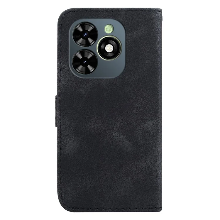 Funda para teléfono Infinix Smart 8 4G / Smart 8 HD 4G / Hot 40i - Cubierta de cuero con patrón en forma de 7 - Negro