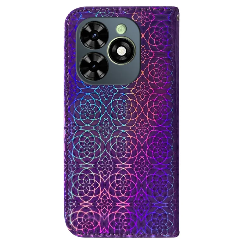 For Infinix Smart 8 4G / Smart 8 HD 4G / Hot 40i Cover Dazzling PU Leather Anti-Drop Phone Case - Purple