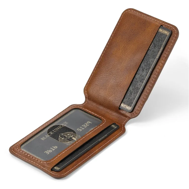 SUTENI H15 For Samsung Galaxy S24 Ultra Magnetic Case Detachable Card Holder Phone Cover - Brown