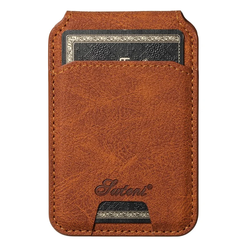 SUTENI H16 For Samsung Galaxy S24 Ultra Kickstand Phone Case Detachable Magnetic Card Holder - Khaki