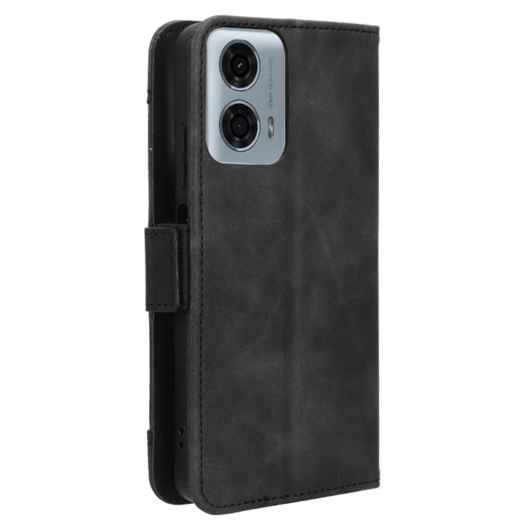 Para Motorola Moto G34 Case 5G Ranuras Múltiples Ranuras de Cuero Willet de Cuero Cubierta de Teléfono a Prueba de Choque - Negro