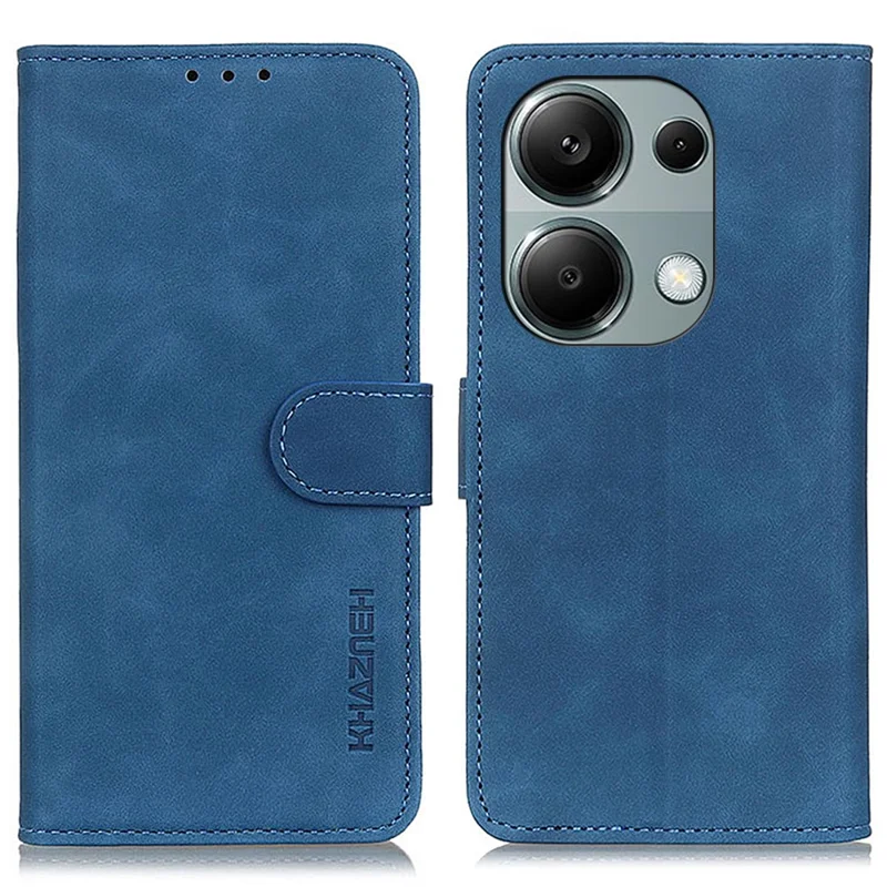 Khazneh Pour Xiaomi Redmi Note 13 Couvercle de Téléphone de Portefeuille en Cuir pu Retro pu Retro pu - Bleu