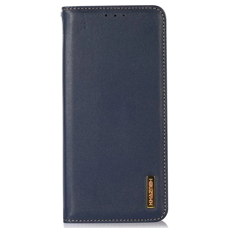 KHAZNEH Para Xiaomi Redmi 13C 4G / 5G / 13R 5G / Poco M6 5G / Poco C65 4G Funda de Teléfono Piel de Vaca Genuina - Azul