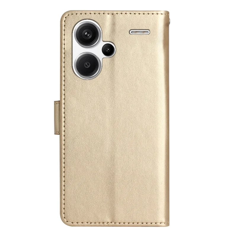 For Xiaomi Redmi Note 13 Pro+ 5G Leather Case Wallet Butterfly Imprinted Phone Cover - Gold