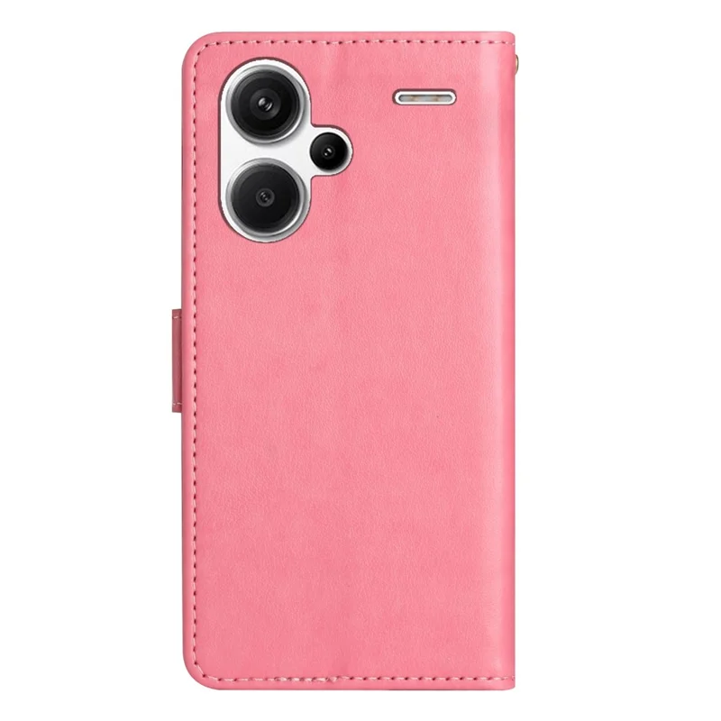 For Xiaomi Redmi Note 13 Pro+ 5G Leather Case Wallet Butterfly Imprinted Phone Cover - Pink