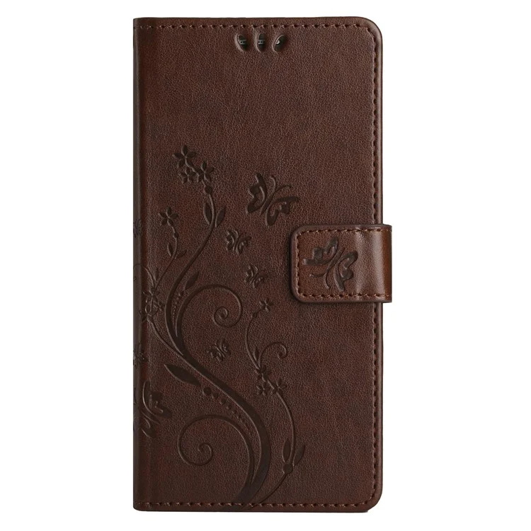 Für Motorola Moto G Power (2024) Hülle Wallet PU Leder Handyhülle Schmetterlingsmuster - Braun
