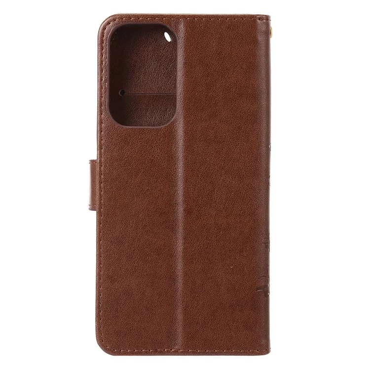 Für Motorola Moto G Power (2024) Hülle Wallet PU Leder Handyhülle Schmetterlingsmuster - Braun