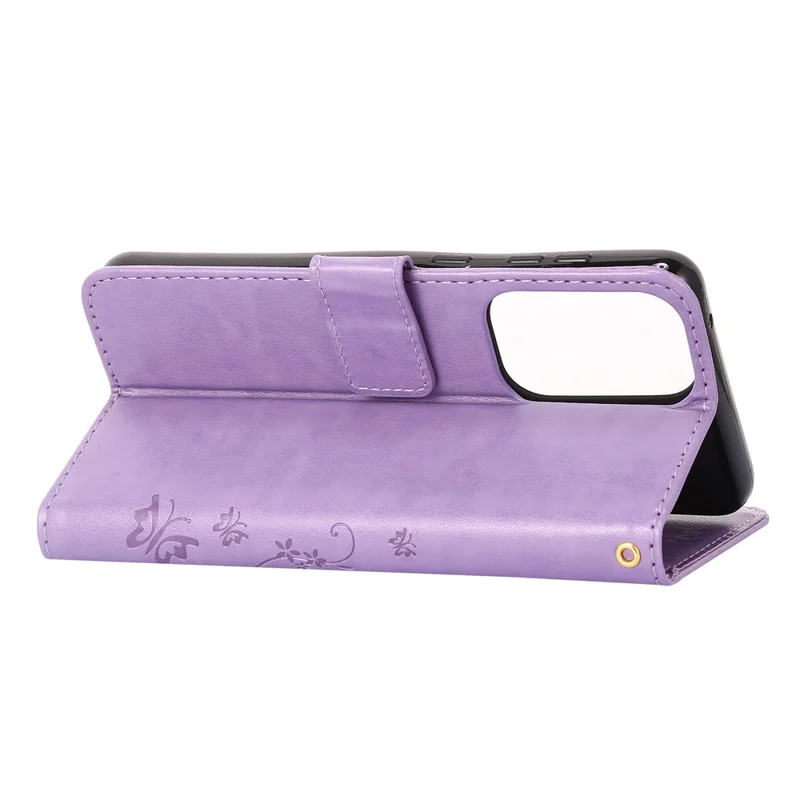 For Motorola Moto G Power (2024) Case Wallet PU Leather Phone Cover Butterfly Pattern - Light Purple