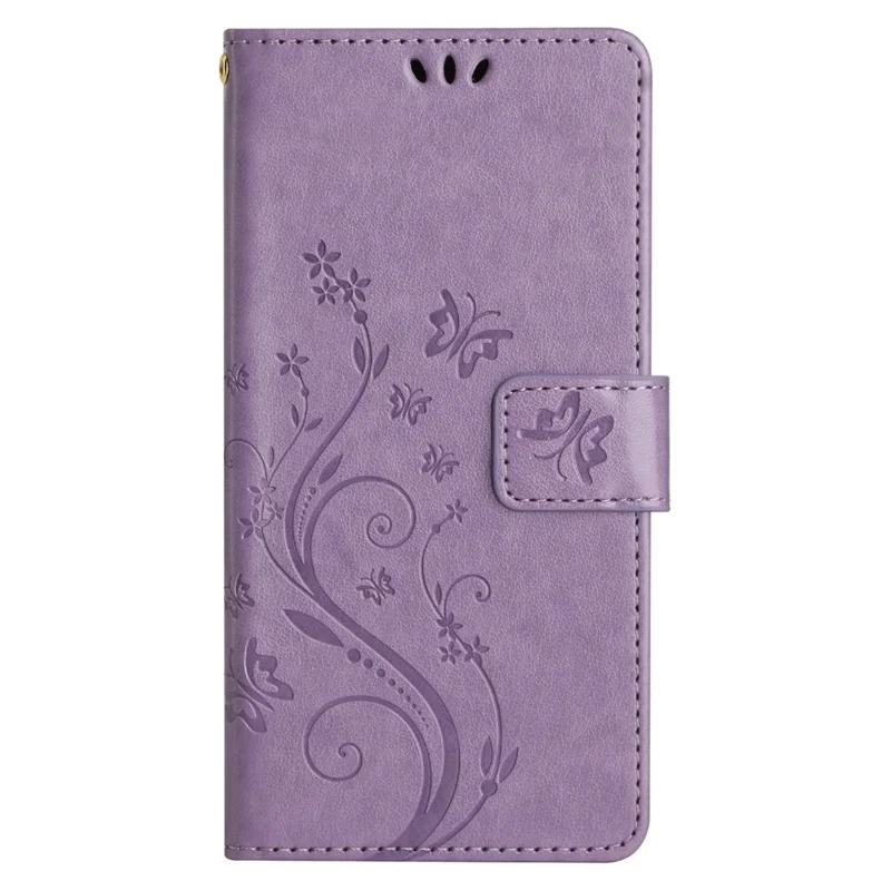 For Motorola Moto G Power (2024) Case Wallet PU Leather Phone Cover Butterfly Pattern - Light Purple
