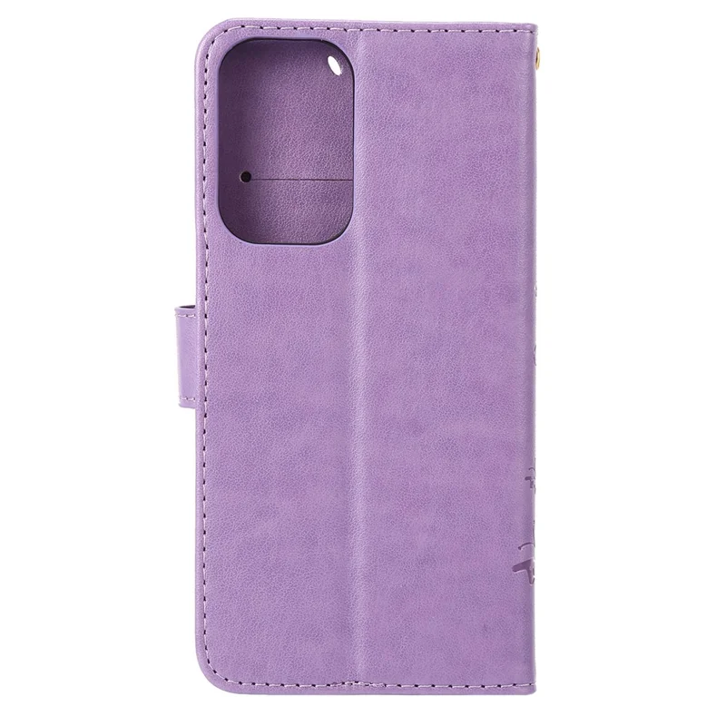 For Motorola Moto G Power (2024) Case Wallet PU Leather Phone Cover Butterfly Pattern - Light Purple