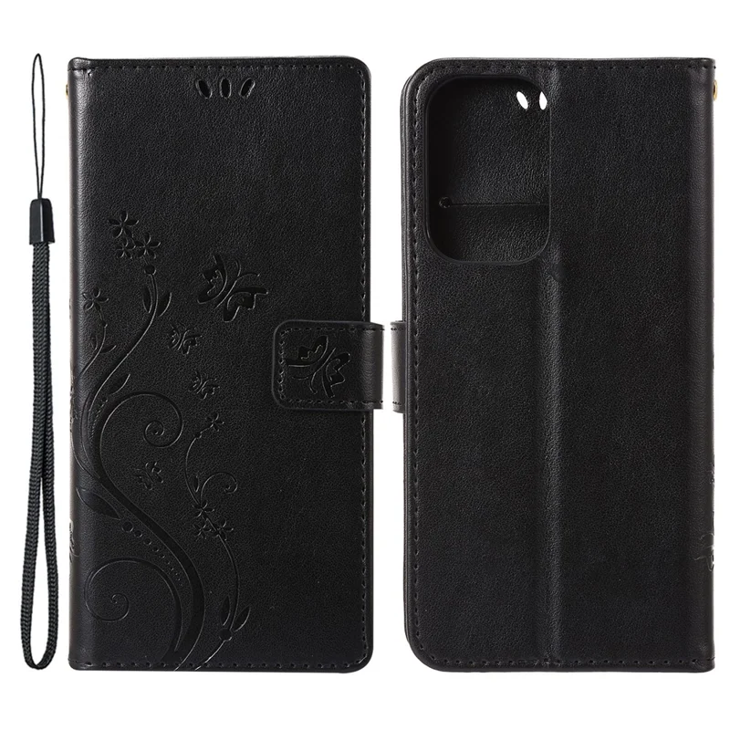 For Motorola Moto G Power (2024) Case Wallet PU Leather Phone Cover Butterfly Pattern - Black