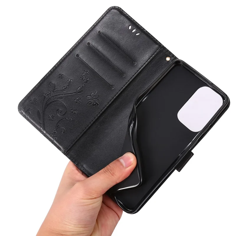 For Motorola Moto G Power (2024) Case Wallet PU Leather Phone Cover Butterfly Pattern - Black