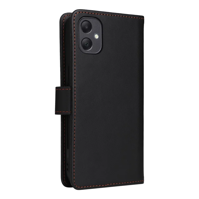 For Samsung Galaxy A05 4G Magnetic Case BETOPNICE Detachable PU Leather Phone Cover with Strap - Black