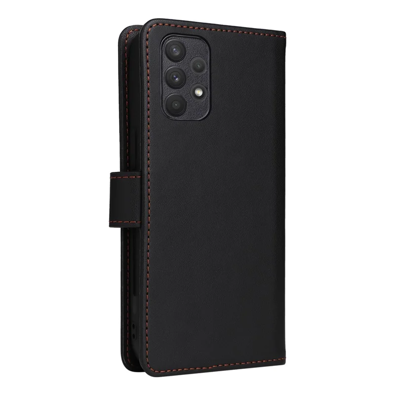 For Samsung Galaxy A32 4G (EU) Magnetic Case BETOPNICE Detachable PU Leather Phone Cover with Strap - Black
