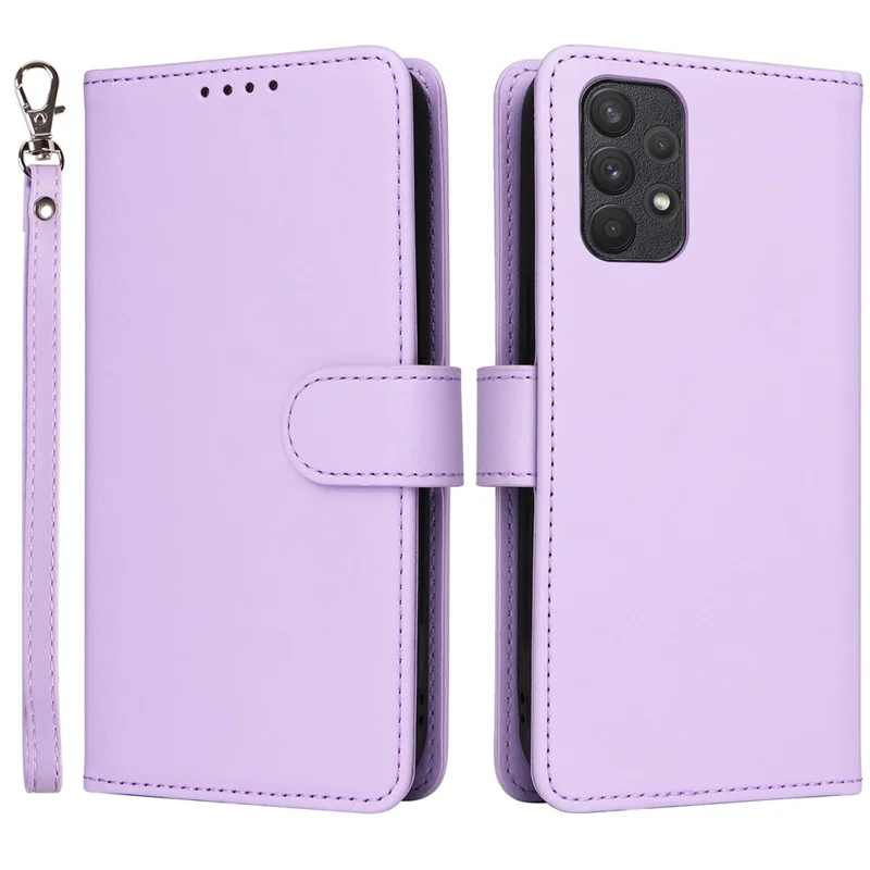 For Samsung Galaxy A32 4G (EU) Magnetic Case BETOPNICE Detachable PU Leather Phone Cover with Strap - Purple