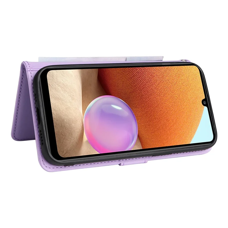 For Samsung Galaxy A32 4G (EU) Magnetic Case BETOPNICE Detachable PU Leather Phone Cover with Strap - Purple