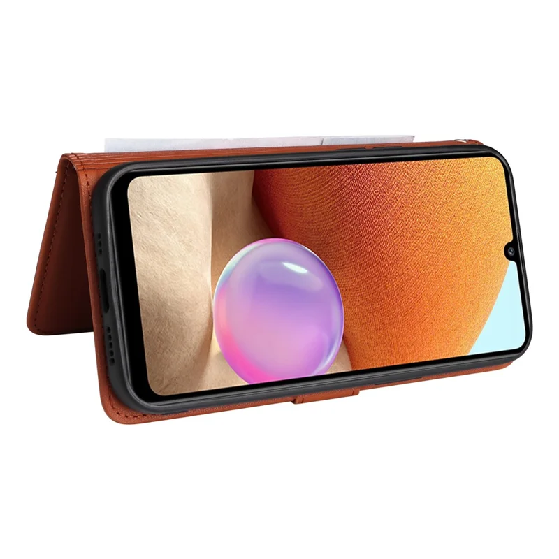 For Samsung Galaxy A32 4G (EU) Magnetic Case BETOPNICE Detachable PU Leather Phone Cover with Strap - Brown