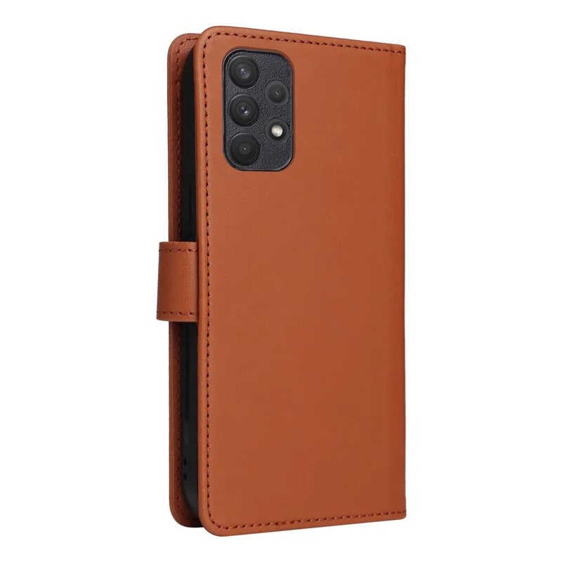 For Samsung Galaxy A32 4G (EU) Magnetic Case BETOPNICE Detachable PU Leather Phone Cover with Strap - Brown