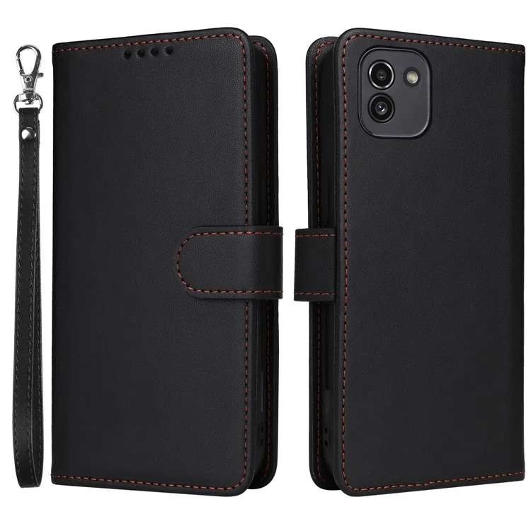 BETOPNICE 005 Per Samsung Galaxy A03 (164,2 x 75,9 x 9,1 mm) Custodia in pelle per telefono Portafoglio rimovibile - Nero