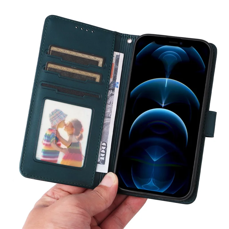 For iPhone 12 Pro Max Magnetic Case BETOPNICE Detachable PU Leather Phone Cover with Strap - Blue