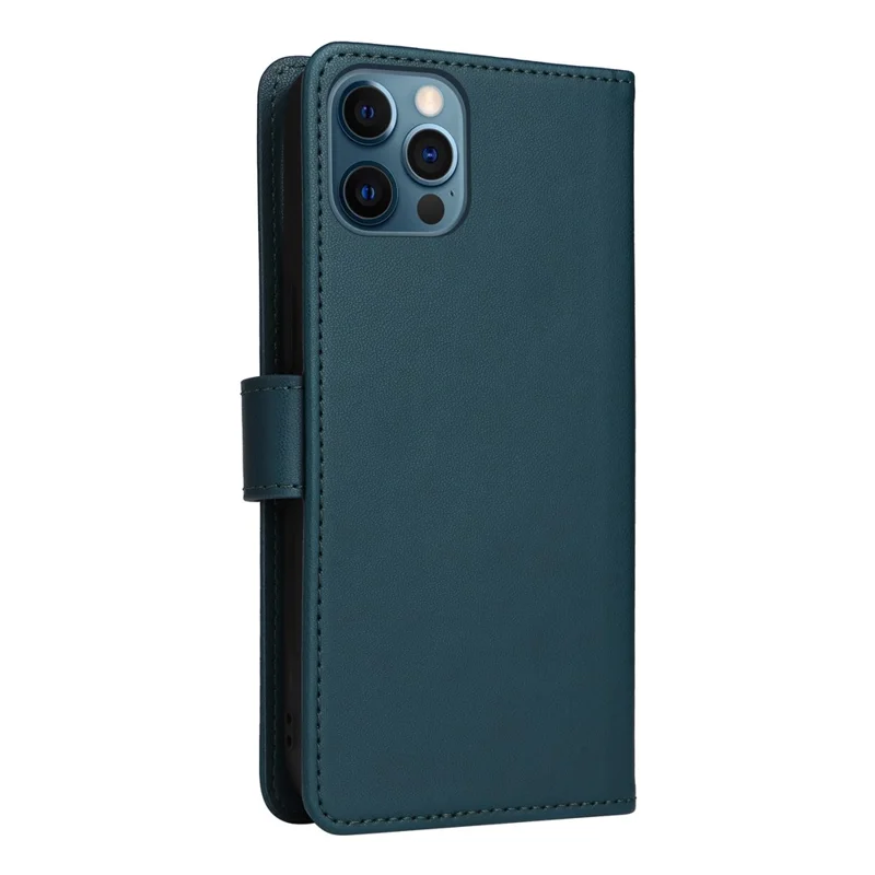 For iPhone 12 Pro Max Magnetic Case BETOPNICE Detachable PU Leather Phone Cover with Strap - Blue